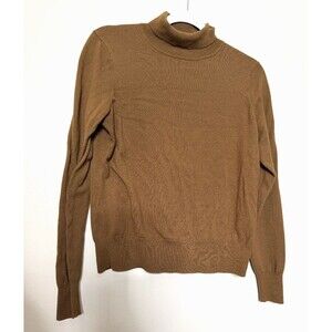AYR Hi T Turtleneck Sweater Womens Large Brown Long Sleeve
